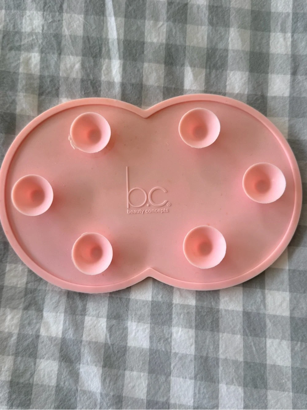 Pink Silicone Brush Scrub Mat - 'SCRUB' Embossed